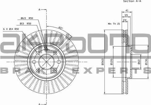 Akebono BN-0164 - Disque de frein cwaw.fr