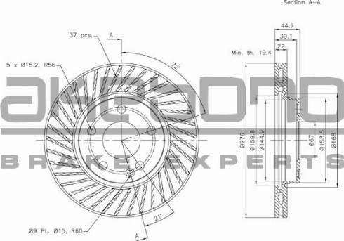 Akebono BN-0103 - Disque de frein cwaw.fr