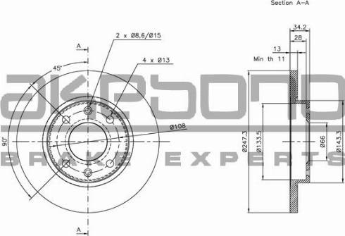 Akebono BN-0114 - Disque de frein cwaw.fr