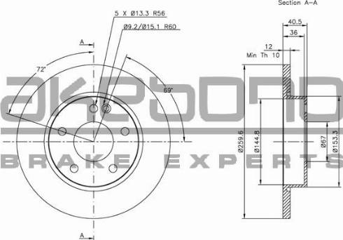 Akebono BN-0116 - Disque de frein cwaw.fr