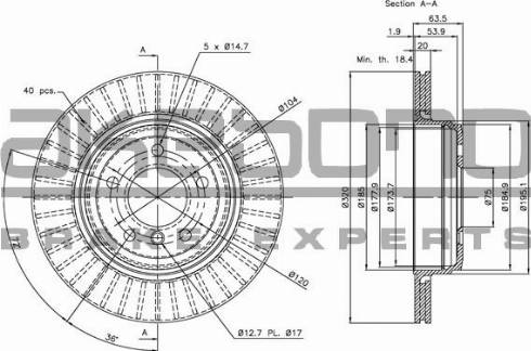 Akebono BN-0182 - Disque de frein cwaw.fr