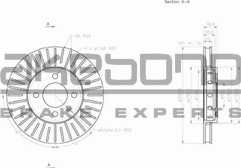 Akebono BN-0136 - Disque de frein cwaw.fr