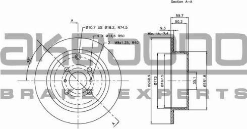 Akebono BN-0130 - Disque de frein cwaw.fr