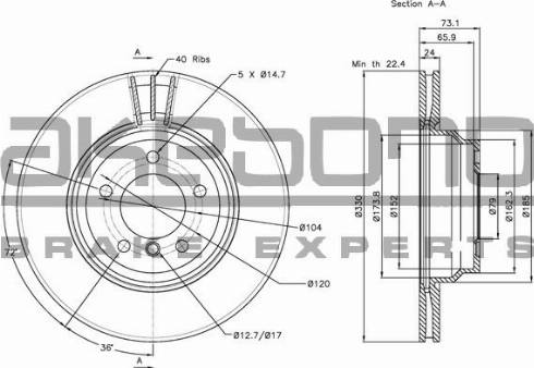 Akebono BN-0133 - Disque de frein cwaw.fr