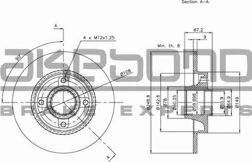 Akebono BN-0120 - Disque de frein cwaw.fr