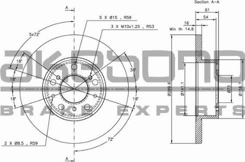 Akebono BN-0868 - Disque de frein cwaw.fr