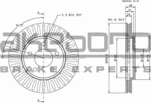 Akebono BN-0813E - Disque de frein cwaw.fr