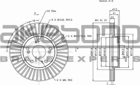 Akebono BN-0390 - Disque de frein cwaw.fr