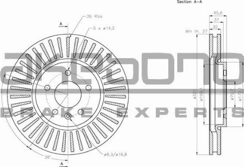 Akebono BN-0348 - Disque de frein cwaw.fr