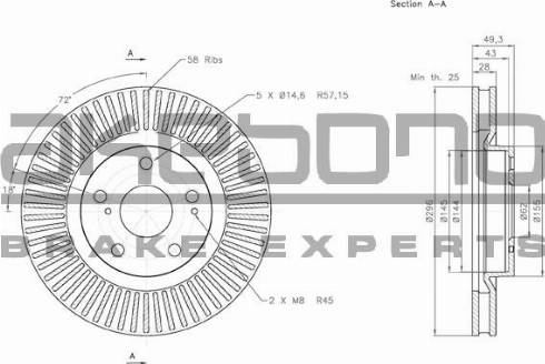 Akebono BN-0350 - Disque de frein cwaw.fr