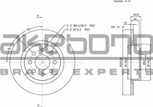 Akebono BN-0307 - Disque de frein cwaw.fr