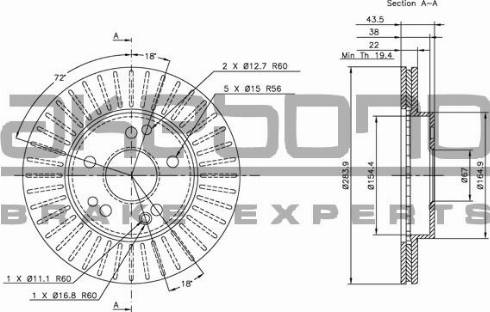 Akebono BN-0310 - Disque de frein cwaw.fr