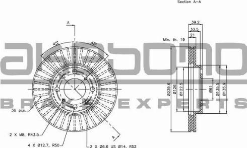 Akebono BN-0311 - Disque de frein cwaw.fr