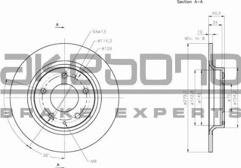 Akebono BN-0384 - Disque de frein cwaw.fr