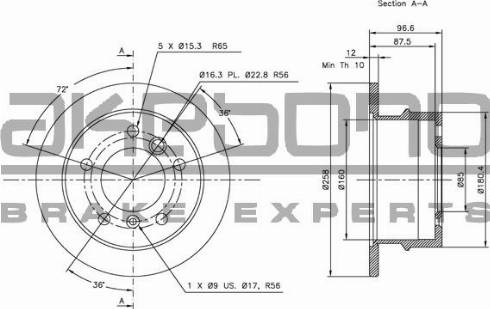 Akebono BN-0387 - Disque de frein cwaw.fr