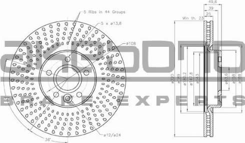 Akebono BN-0325 - Disque de frein cwaw.fr