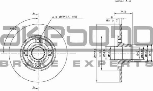 Akebono BN-0244 - Disque de frein cwaw.fr