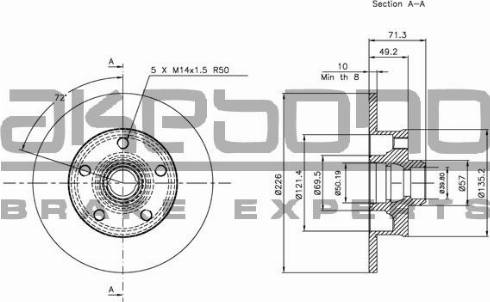 Akebono BN-0246 - Disque de frein cwaw.fr