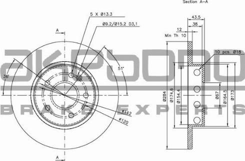 Akebono BN-0243E - Disque de frein cwaw.fr