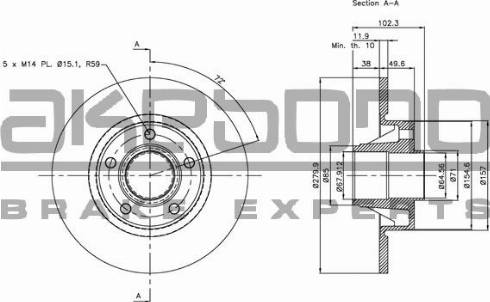 Akebono BN-0254 - Disque de frein cwaw.fr