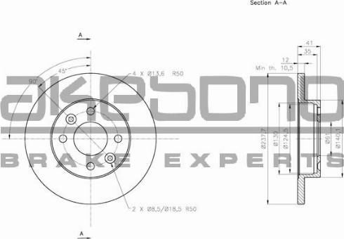 Akebono BN-0256 - Disque de frein cwaw.fr