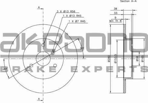 Akebono BN-0250 - Disque de frein cwaw.fr