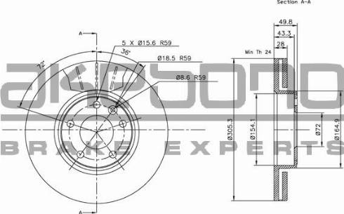 Akebono BN-0252 - Disque de frein cwaw.fr