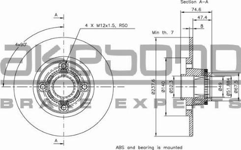 Akebono BN-0264 - Disque de frein cwaw.fr