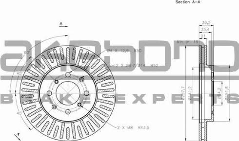 Akebono BN-0260 - Disque de frein cwaw.fr