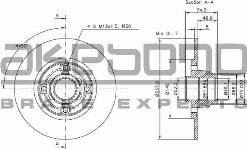 Akebono BN-0263 - Disque de frein cwaw.fr