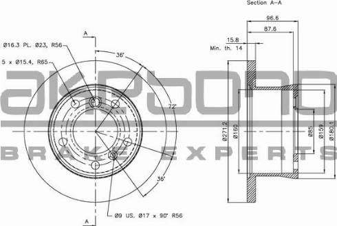 Akebono BN-0214 - Disque de frein cwaw.fr