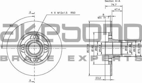 Akebono BN-0289 - Disque de frein cwaw.fr