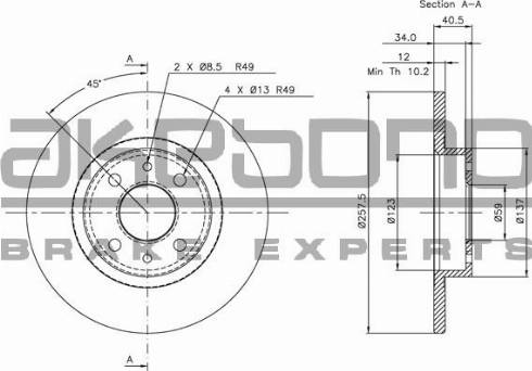 Akebono BN-0285 - Disque de frein cwaw.fr