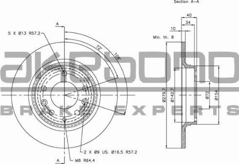 Akebono BN-0239 - Disque de frein cwaw.fr