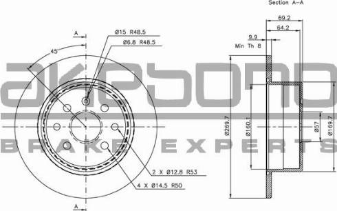 Akebono BN-0230 - Disque de frein cwaw.fr