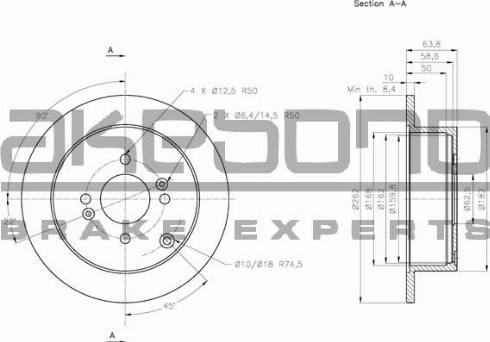 Akebono BN-0237 - Disque de frein cwaw.fr