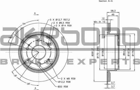 Akebono BN-0782 - Disque de frein cwaw.fr