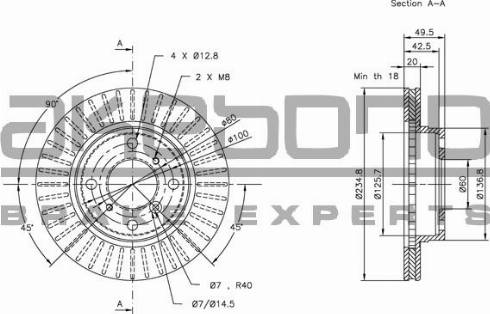 Akebono BN-0776 - Disque de frein cwaw.fr