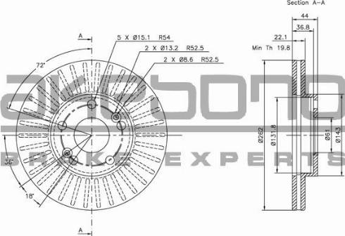 Akebono BN-1060 - Disque de frein cwaw.fr