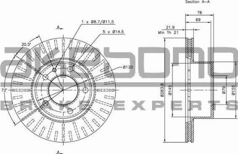 Akebono BN-1077 - Disque de frein cwaw.fr