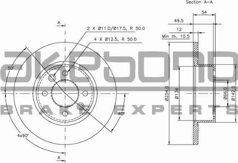 Akebono BN-1195E - Disque de frein cwaw.fr