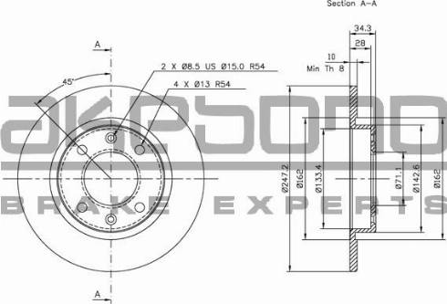 Akebono BN-1113E - Disque de frein cwaw.fr