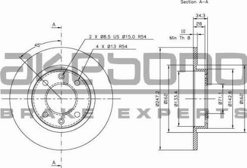 Akebono BN-1113 - Disque de frein cwaw.fr