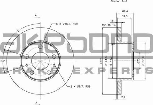 Akebono BN-1188E - Disque de frein cwaw.fr