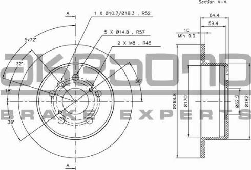 Akebono BN-1173E - Disque de frein cwaw.fr