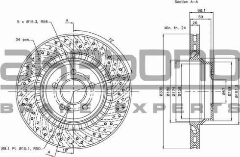 Akebono BN-1172 - Disque de frein cwaw.fr