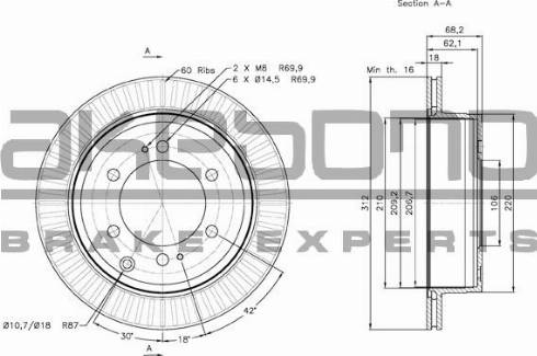 Akebono BN-1304E - Disque de frein cwaw.fr