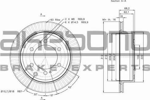 Akebono BN-1304 - Disque de frein cwaw.fr