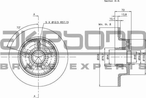 Akebono BN-1303E - Disque de frein cwaw.fr