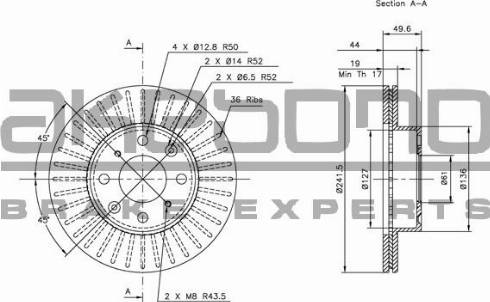 Akebono BN-1255 - Disque de frein cwaw.fr